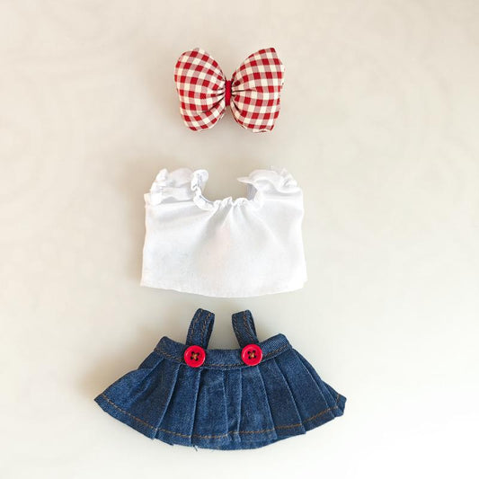 La-Bu-Bu 17Cm Doll Clothes Labubu Outfit Doll Clothes Bone Set Clothes Accessoriesor for Labubu Clothes Men Shirt