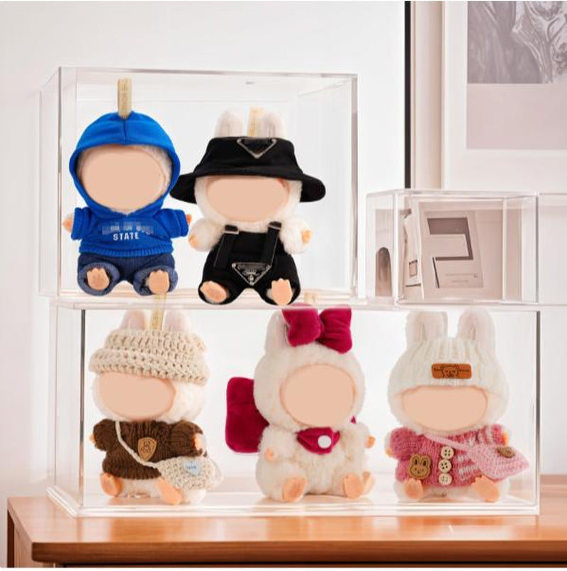 Clothes for LABB, Clothes Set for Dolls, Crochet 3 Piece Set Hat Clothes Backpack, Stylish Adorable Dolls Clothes Accessories (No Doll) (Pink) Outfits