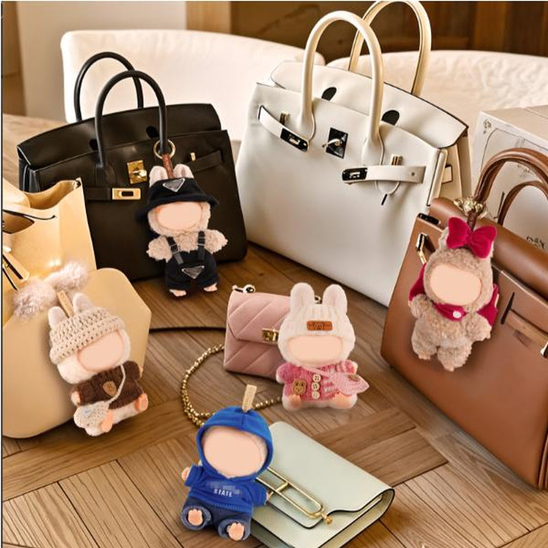 Clothes for LABB, Clothes Set for Dolls, Crochet 3 Piece Set Hat Clothes Backpack, Stylish Adorable Dolls Clothes Accessories (No Doll) (Pink) Outfits